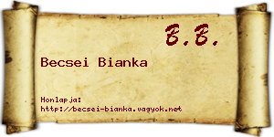 Becsei Bianka névjegykártya